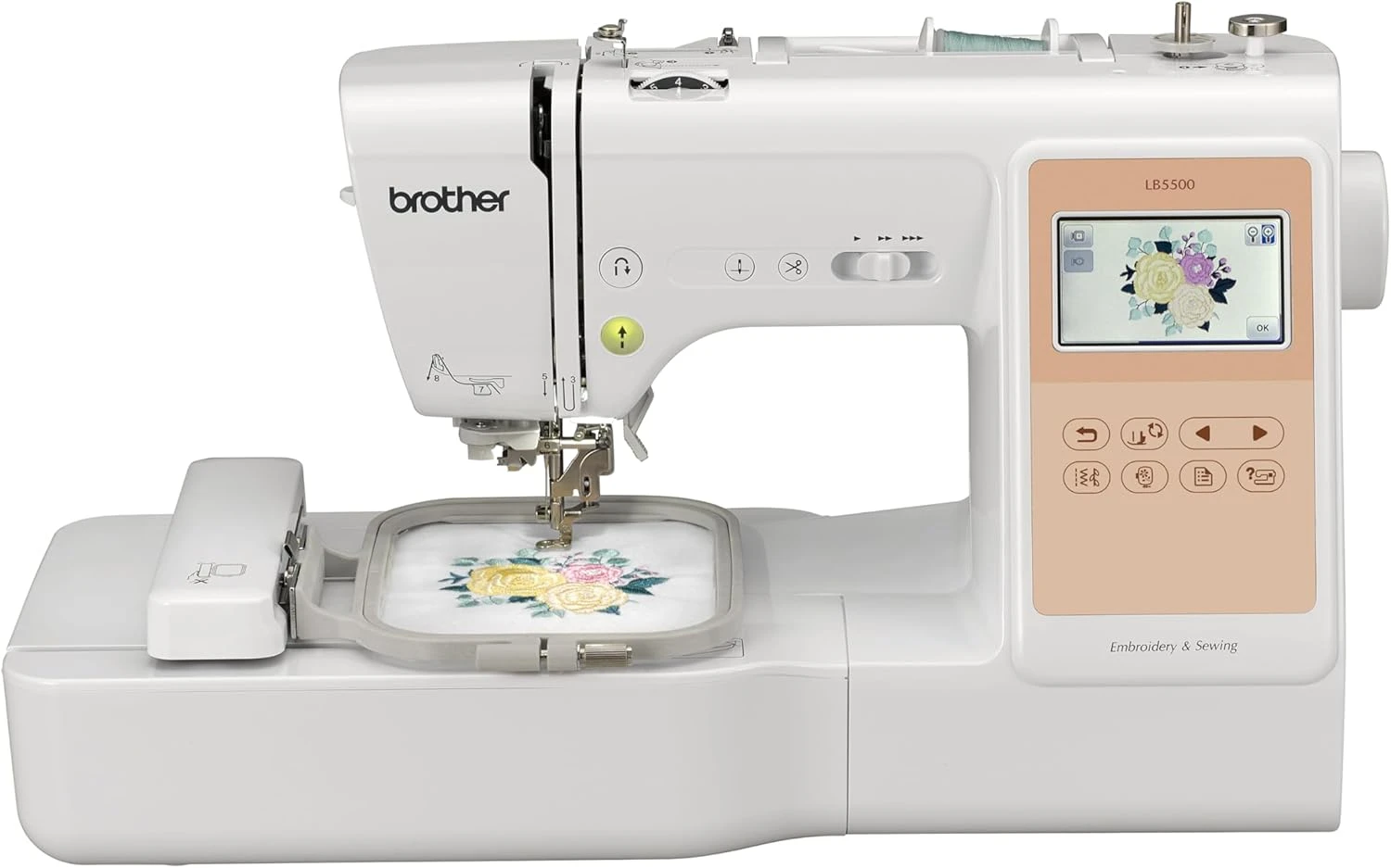 BROTHER LB5500 Combo Sewing and Embroidery Machine, Metal Plastic, White