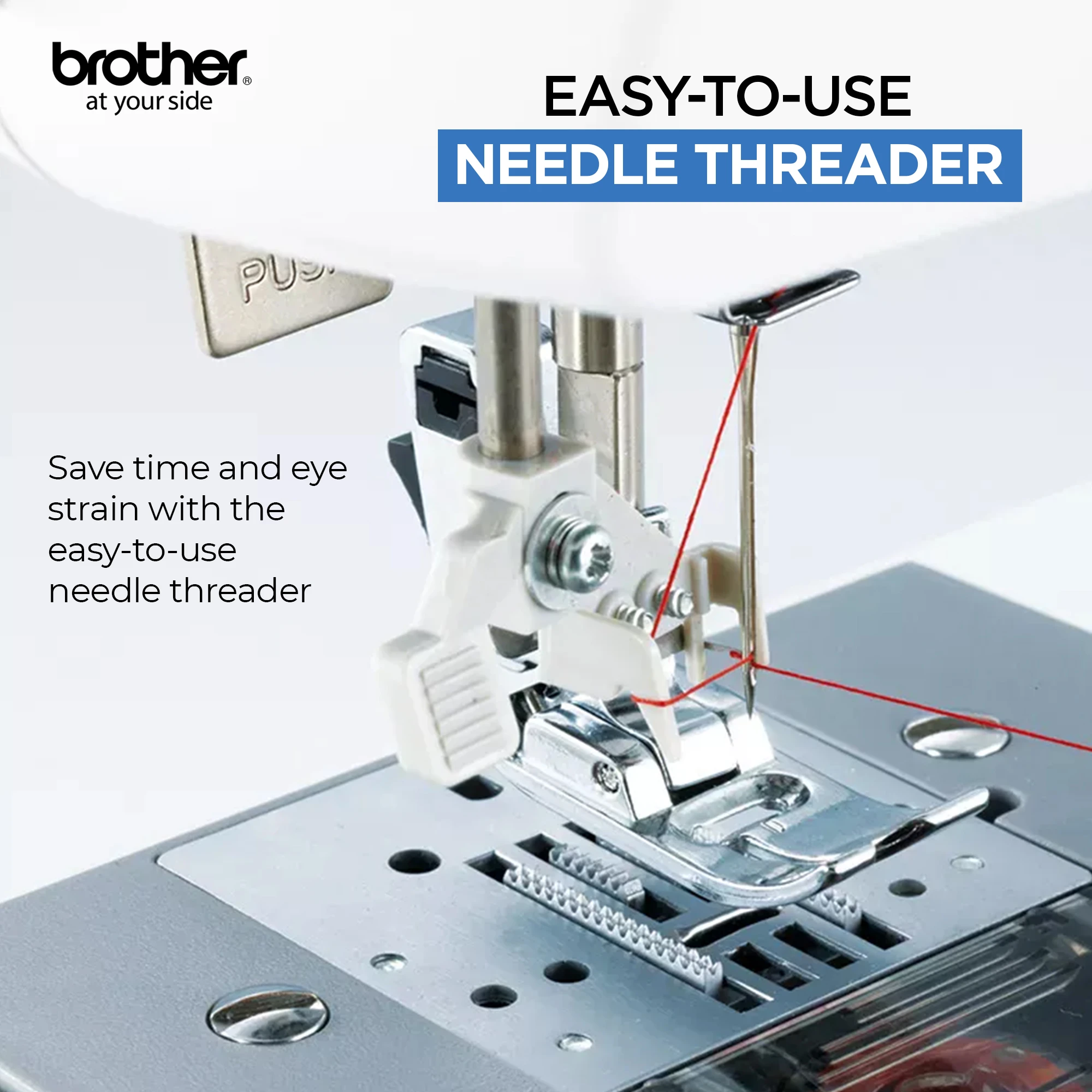 Traditional Metal Chassis Electric Sewing Machines Featuring 37 Built-In Stitch Selections For Convenient And Versatile Sewing | GS3700 White/Blue/Silver