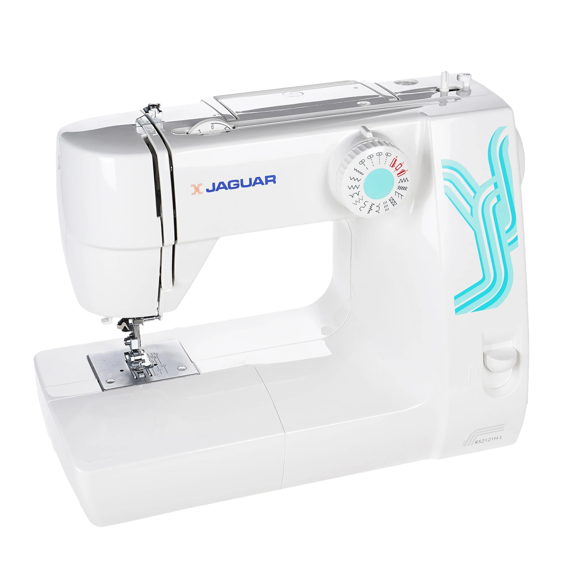 Jaguar RS2121-L Mechanical Sewing Machine â€“ 21 Stitches, Auto Needle Threader, 4-Step Buttonhole, White color RS2121-L White