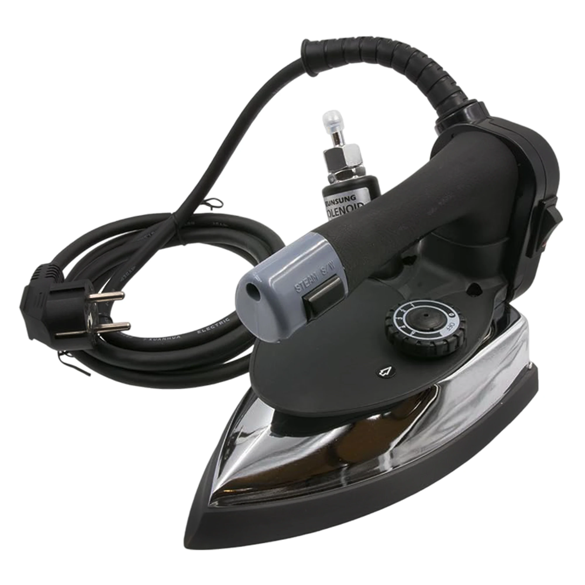 Silver Star ES-300 220 Volt Gravity-Fed Steam Iron - Hanging Bottle Gravity Feed Steam Iron with Non-Stick Laminate Sole Plate, Demineralizer Cartridge & Silicone Iron Rest | 4.0 Water Tank 1300 Watts