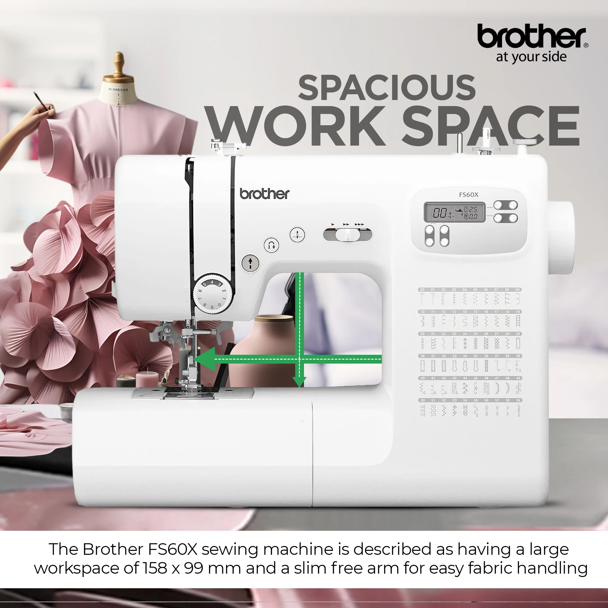 Computerized Electric Sewing Machine With Heavy Duty Metal Frame For Improved Durability And Reduced Vibration And More Accurate Needle Positioning