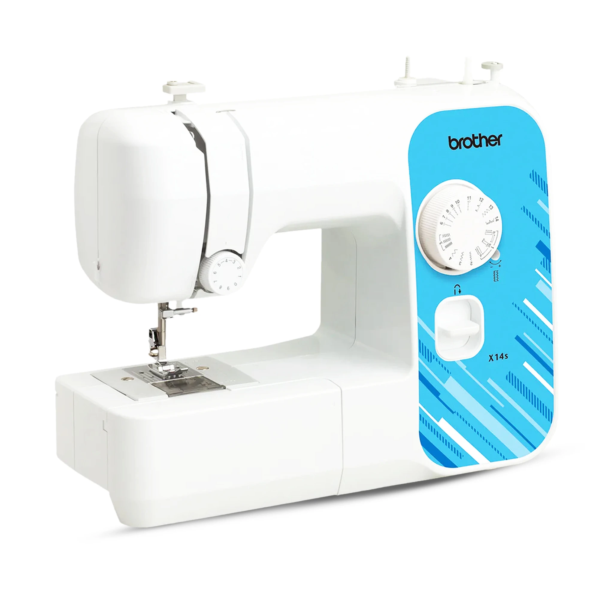 X14S Portable Free Arm Electrical Sewing Machine Featuring 14 built-in stitches and 4-step buttonhole