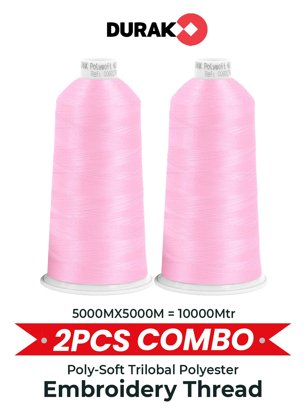 2  piece  Durak Poly-Soft Trilobal Polyester Embroidery Thread