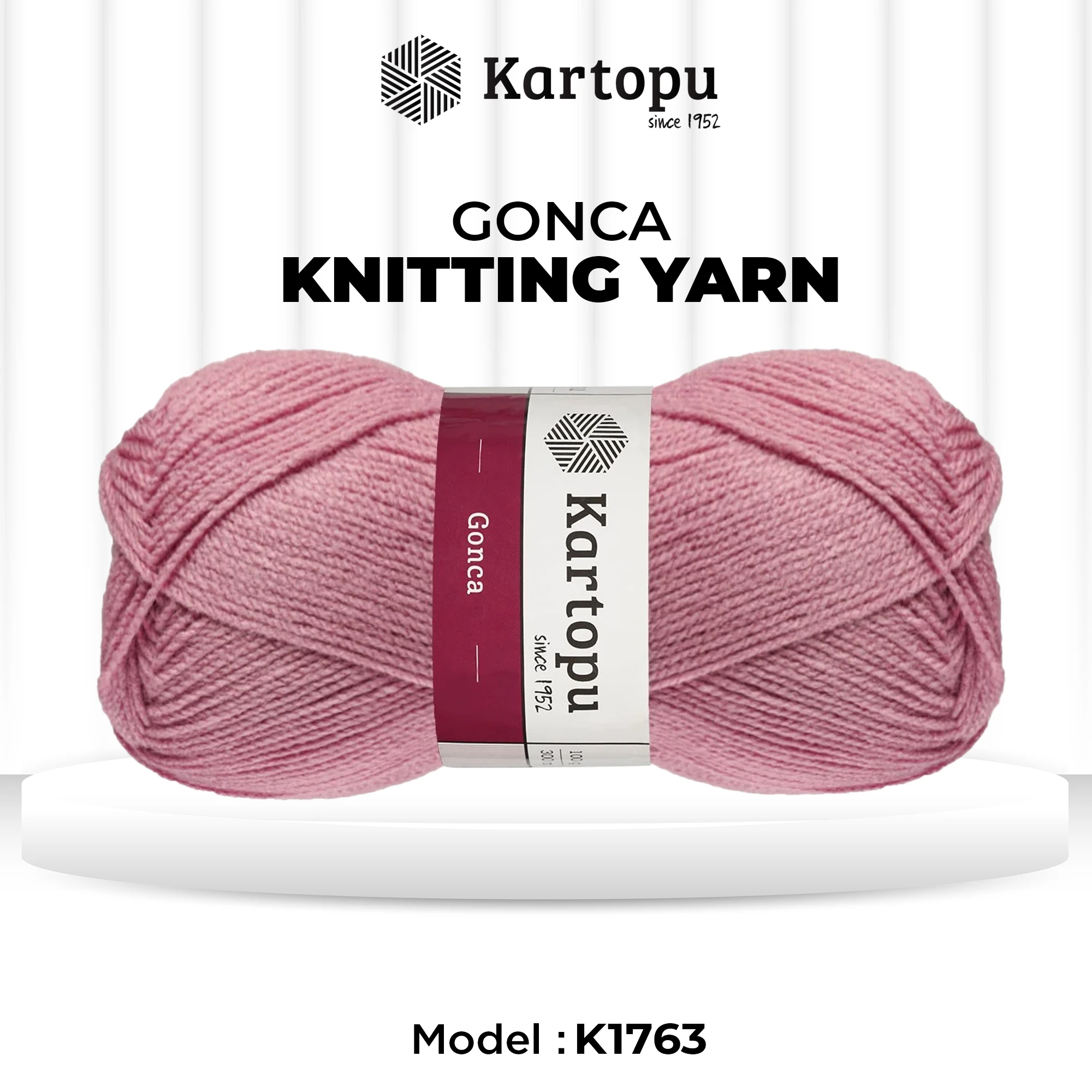 Kartopu K1763 Gonca Yarn â€“ 100g Soft Acrylic, 300m â€“ Dried Rose | Perfect for Embroidery, Crochet & Knitting