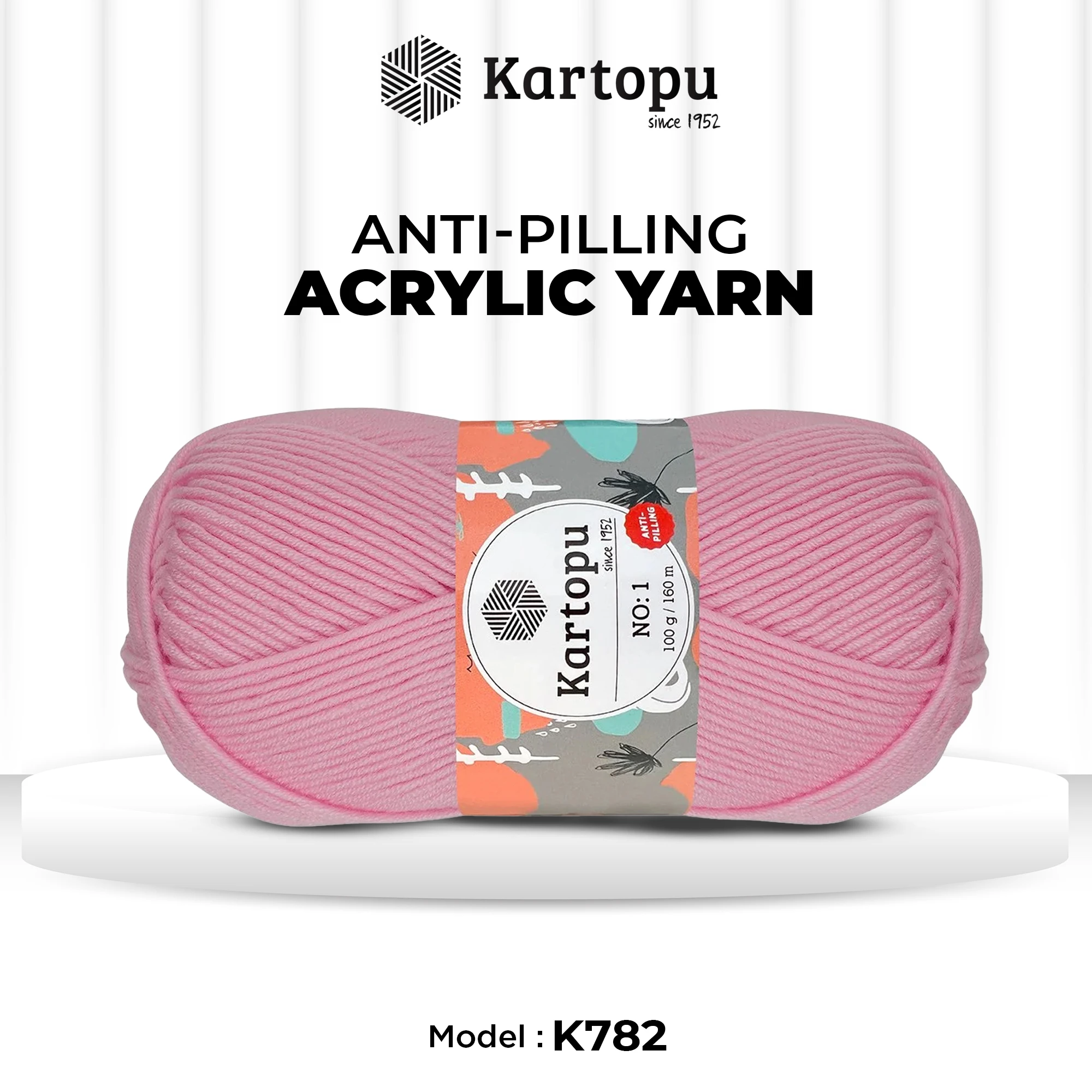 Kartopu K782 No-1 Yarn â€“ 100g Soft Anti-Pilling Acrylic
