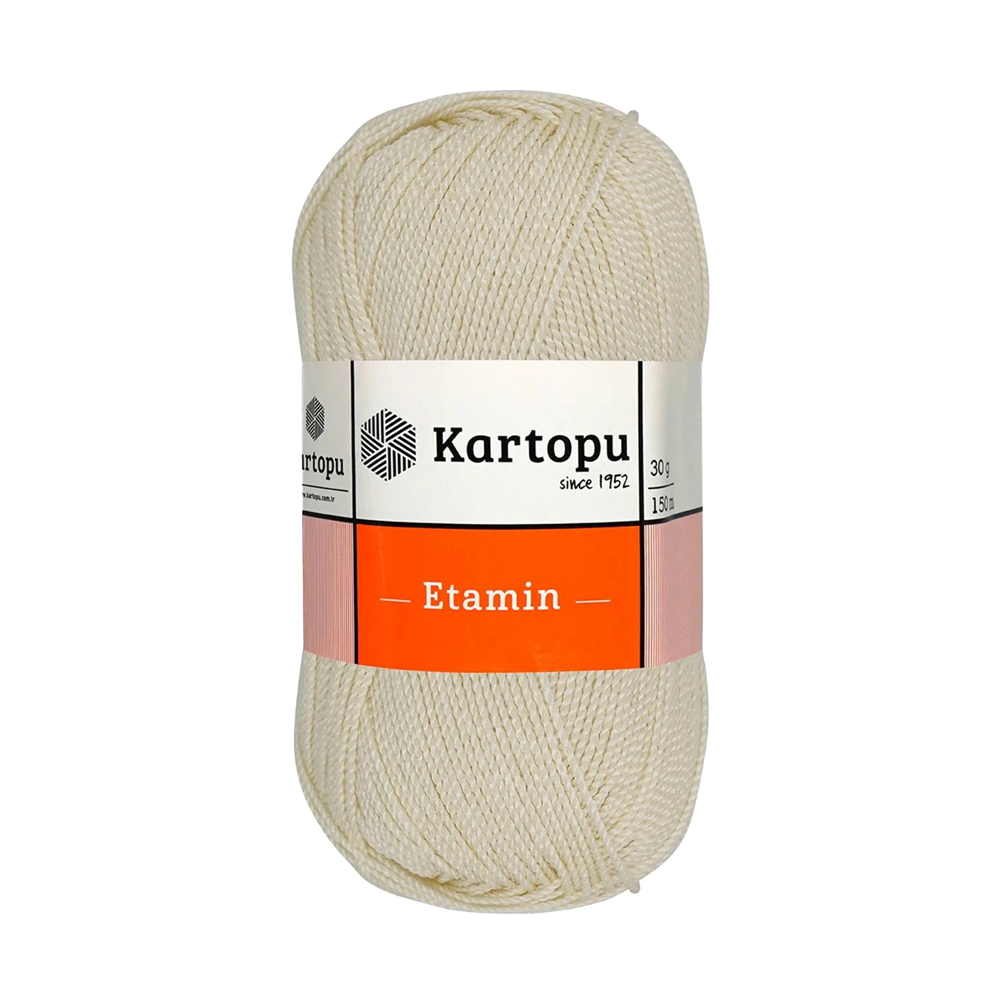 Kartopu K025 Etamin Knitting Yarn â€“ 30 g, 150 Meter Length, Cream