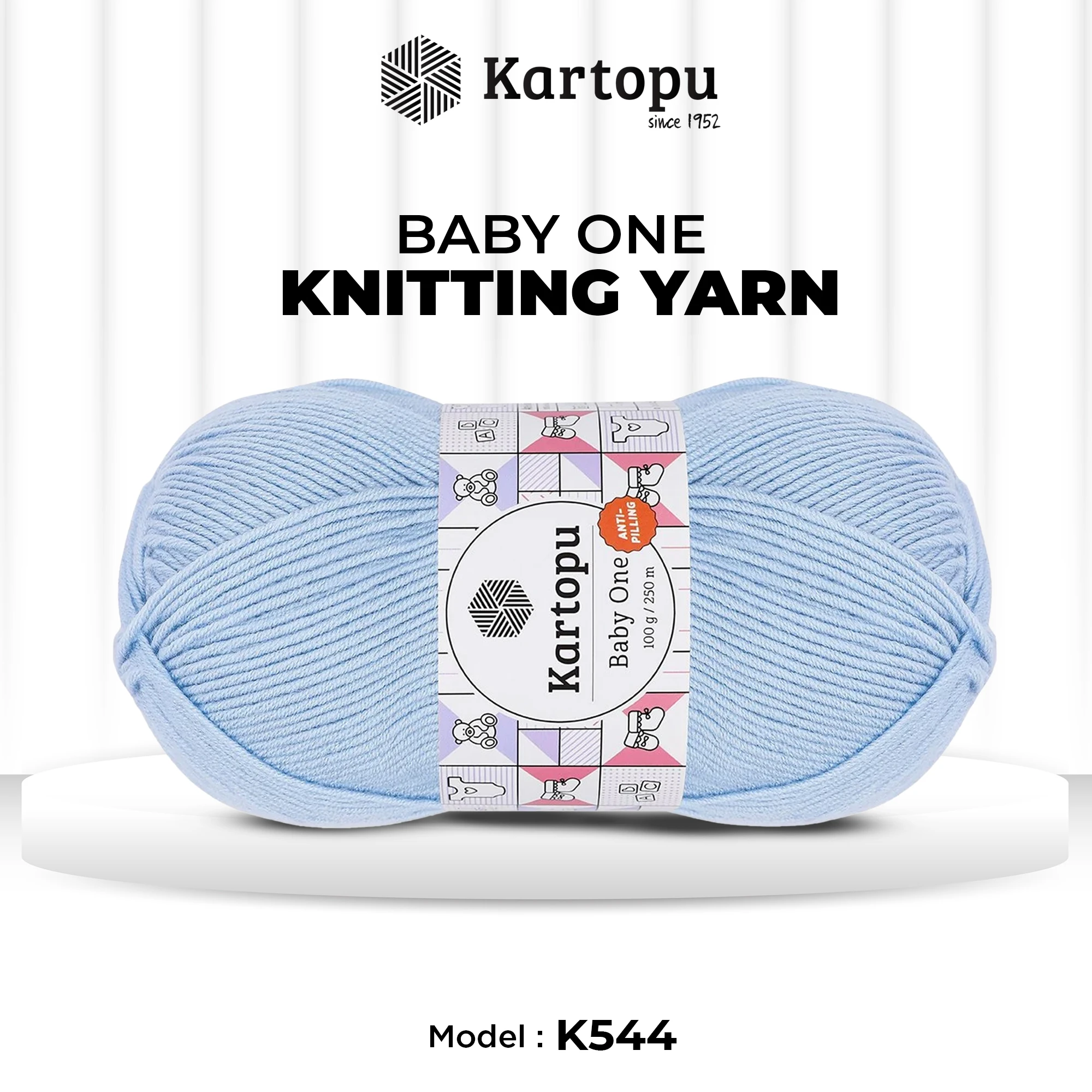 Kartopu K544 Baby One Knitting Yarn â€“ 100g, 250m