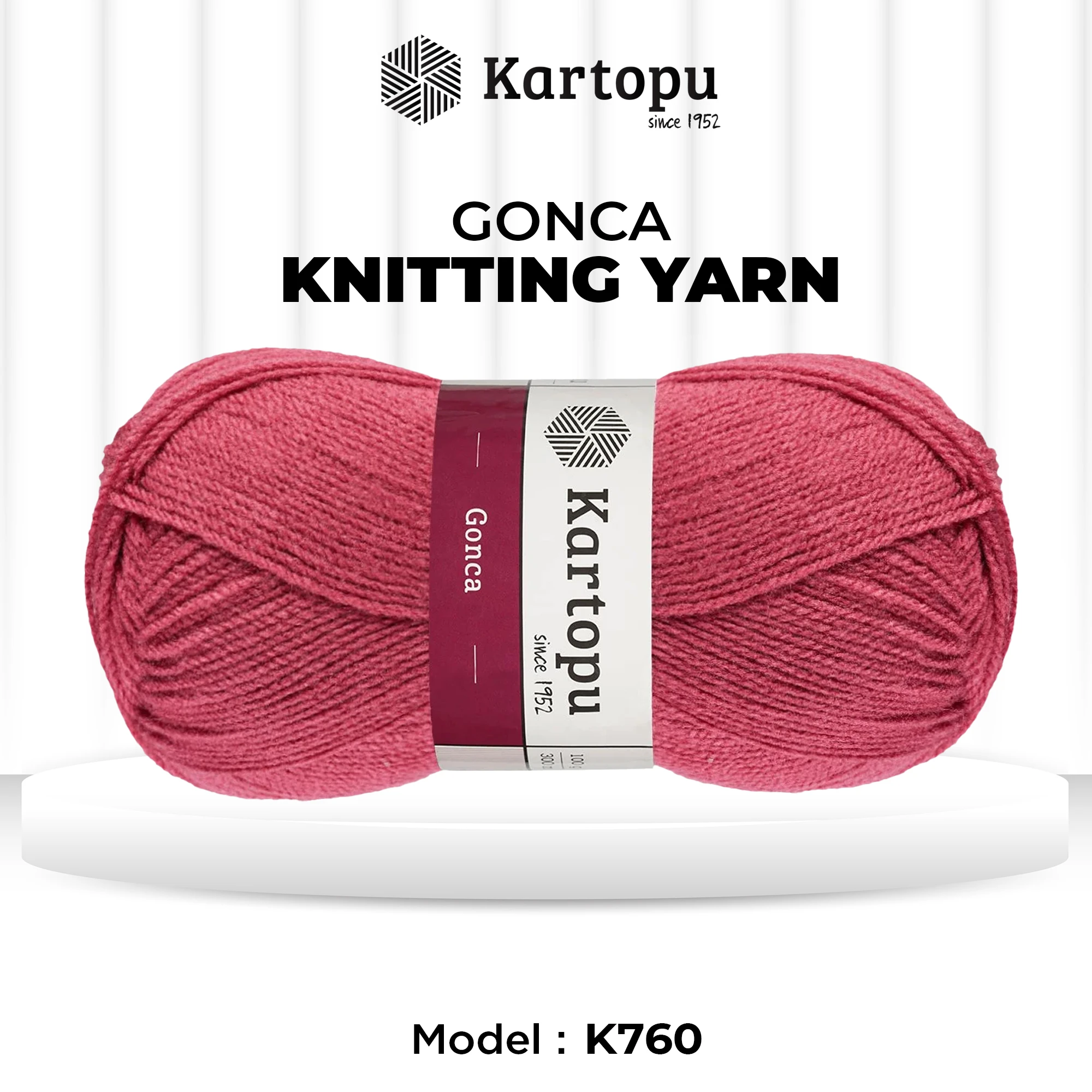 Kartopu K760 Gonca Knitting Yarn â€“ 100 g, 300 Meter Length (Bougainvillea)