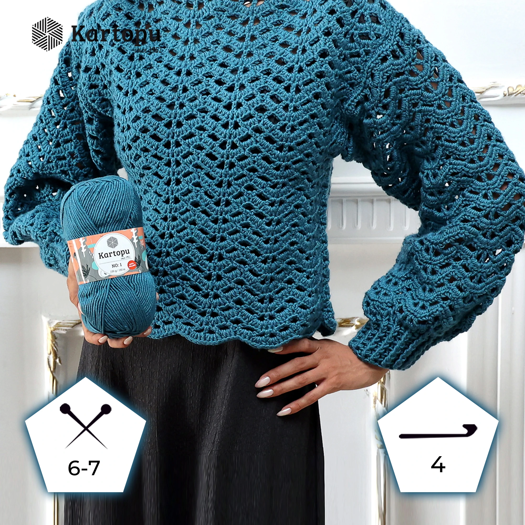 Kartopu K1763 No-1 Yarn â€“ 100g, 160m, Pink