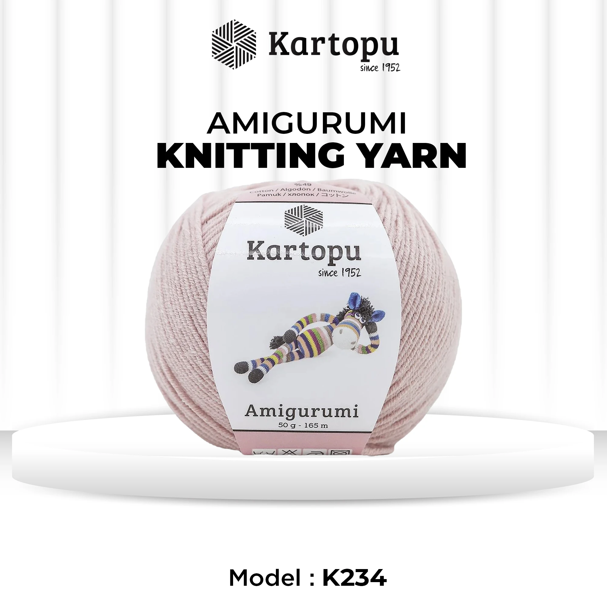 Kartopu K234 Amigurumi Knitting Yarn â€“ 50 g, 165 Meter Length