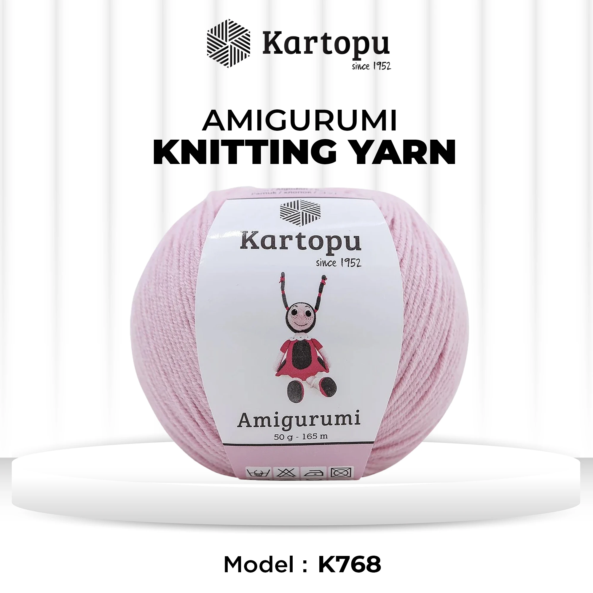 Kartopu K768 Amigurumi Knitting Yarn â€“ 50g, 165m | Soft Acrylic-Cotton Blend for Toys & Home Crafts (K768 Color)