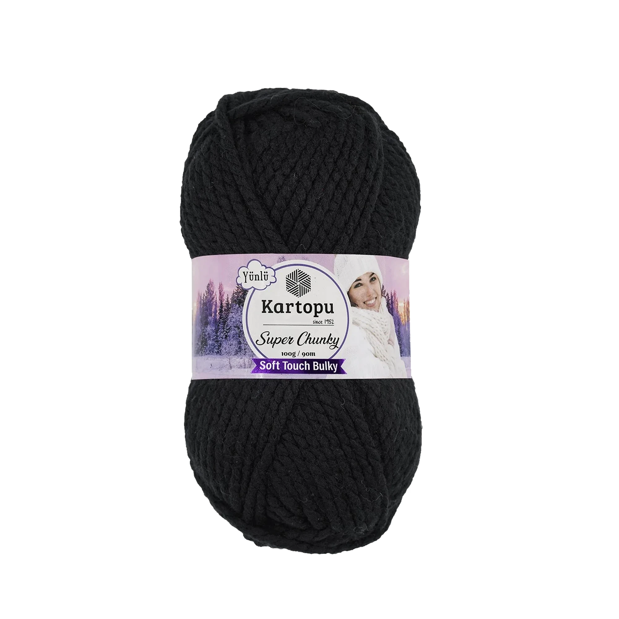 Kartopu K940 Super Chunky Knitting Yarn â€“ 100g, 90m, Black