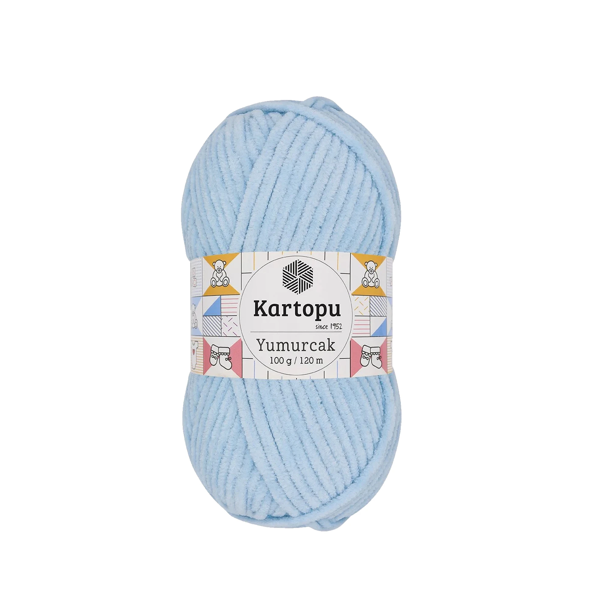 Kartopu K523 Yumurcak Knitting Yarn â€“ 100g, 120m | Soft Polyester Yarn for Babywear, Blankets & Crafts (Blue)